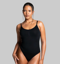 Body gainant sculptant femme noir, vue de face
