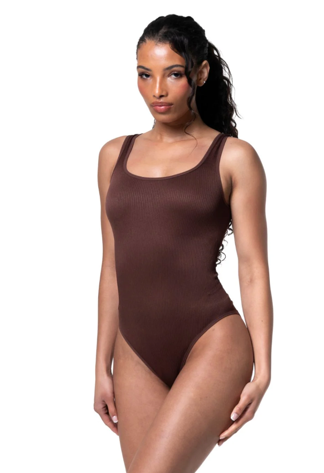 Body gainant côtelé femme
